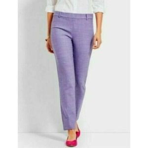 Talbots Chatham Heather Purple Wool Bi-Stretch Side Zip Ankle Pants - 10P